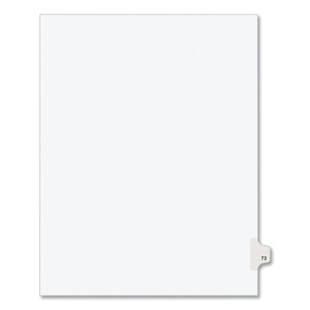 Avery Dennison Numerical Index Tab-73, 8-1/2 x 11", White, PK25 01073